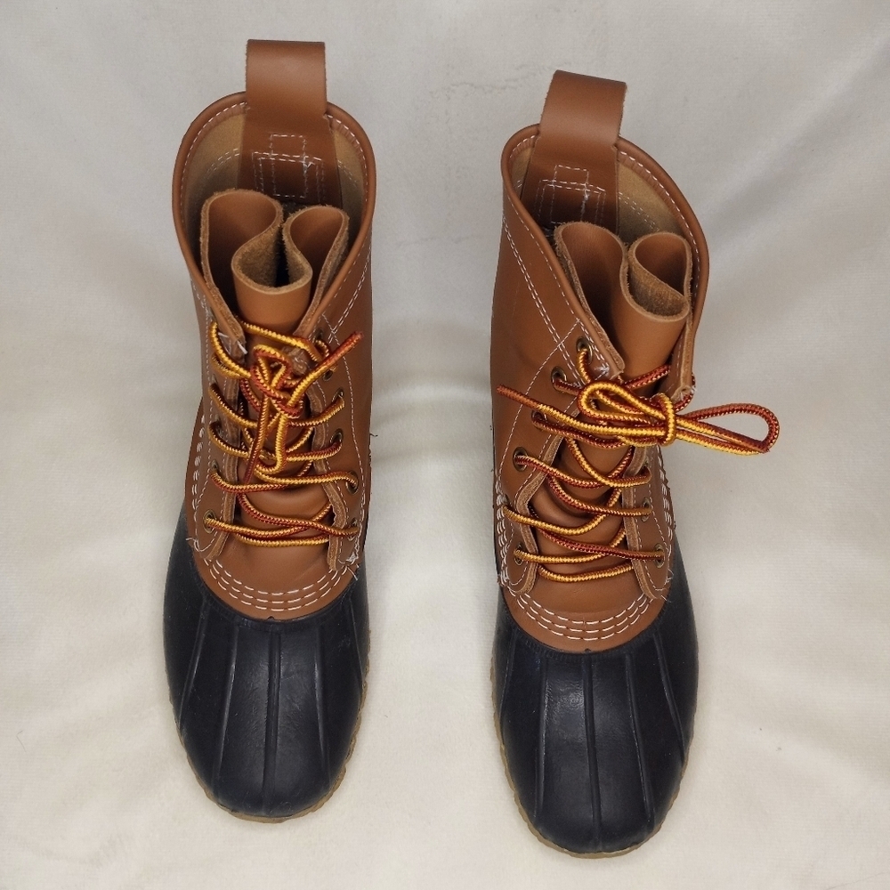 L.L. Bean Two-Tone Brown and Black Lace-Up Duck Boots